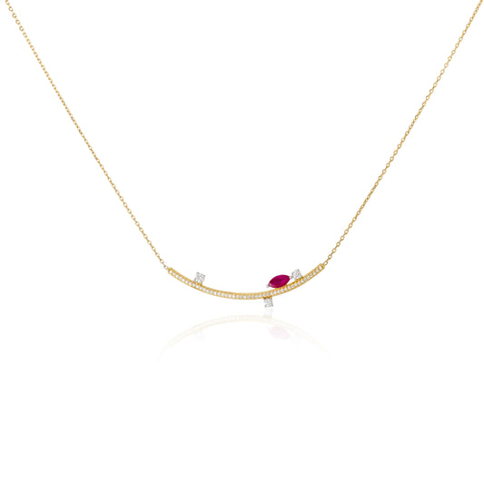 Emerald Bloom Arc Necklace