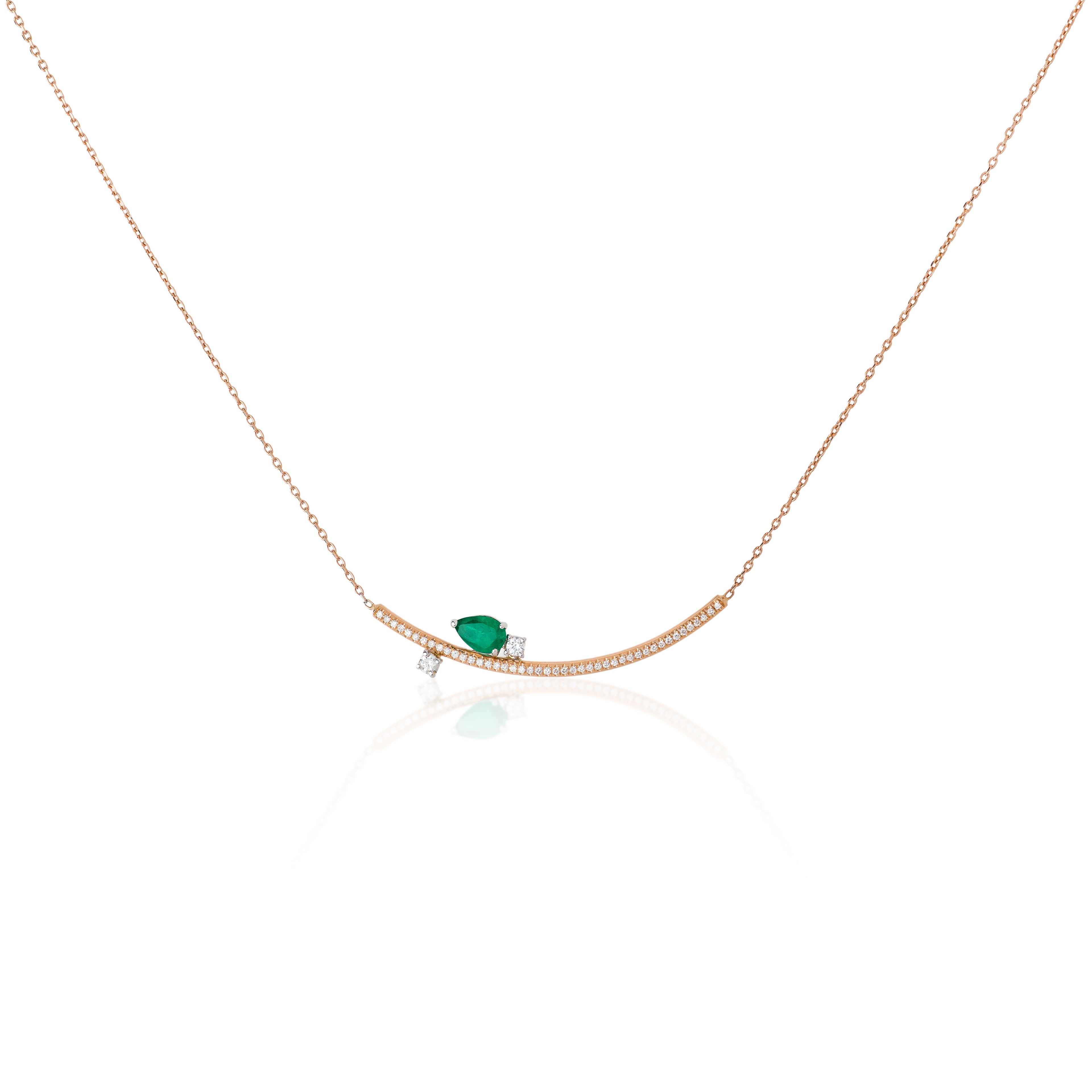 Emerald Bloom Arc Necklace