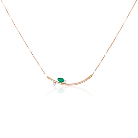 Emerald Bloom Arc Necklace