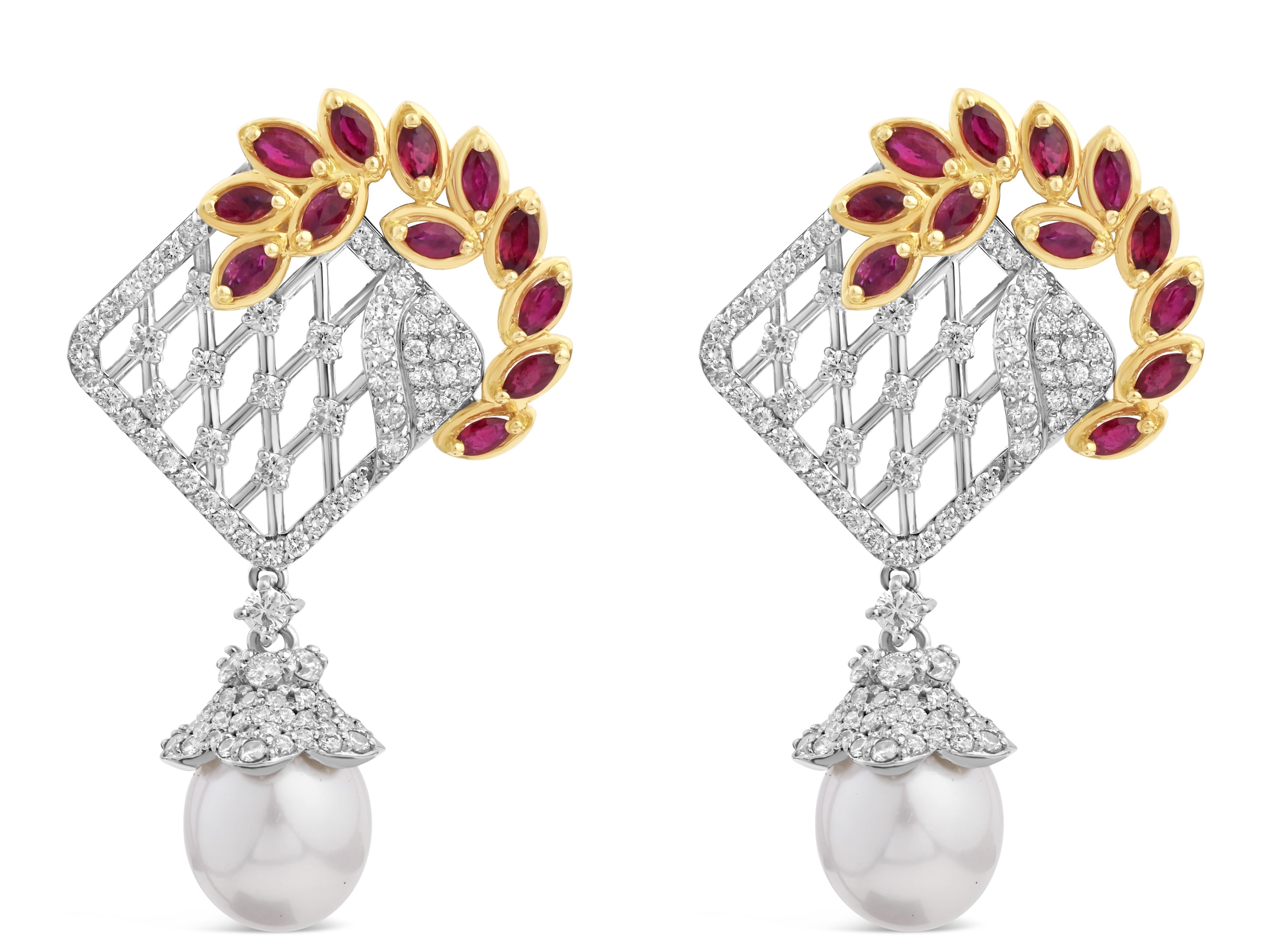 Ruby Vine Drop Earrings